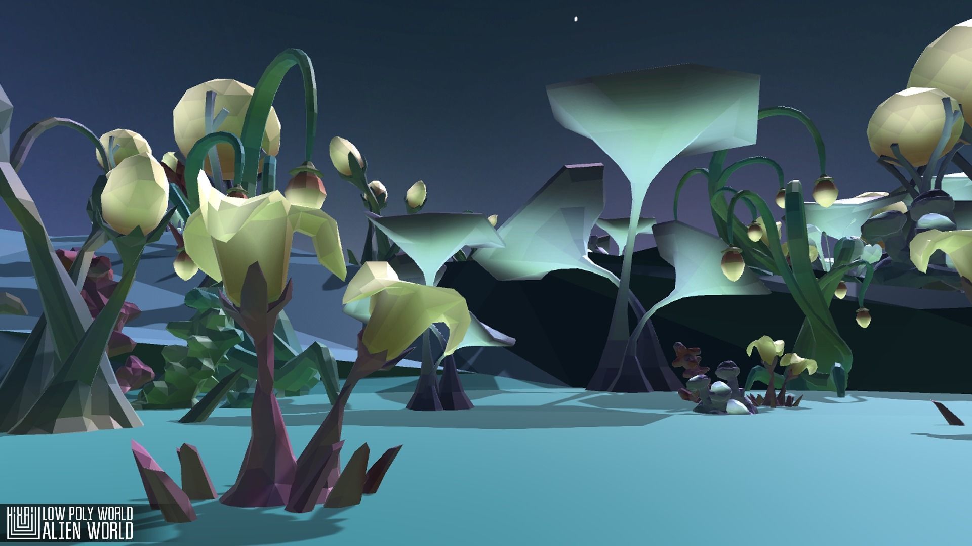 LOW POLY WORLD - ALIEN WORLD Low-poly 3D model_4