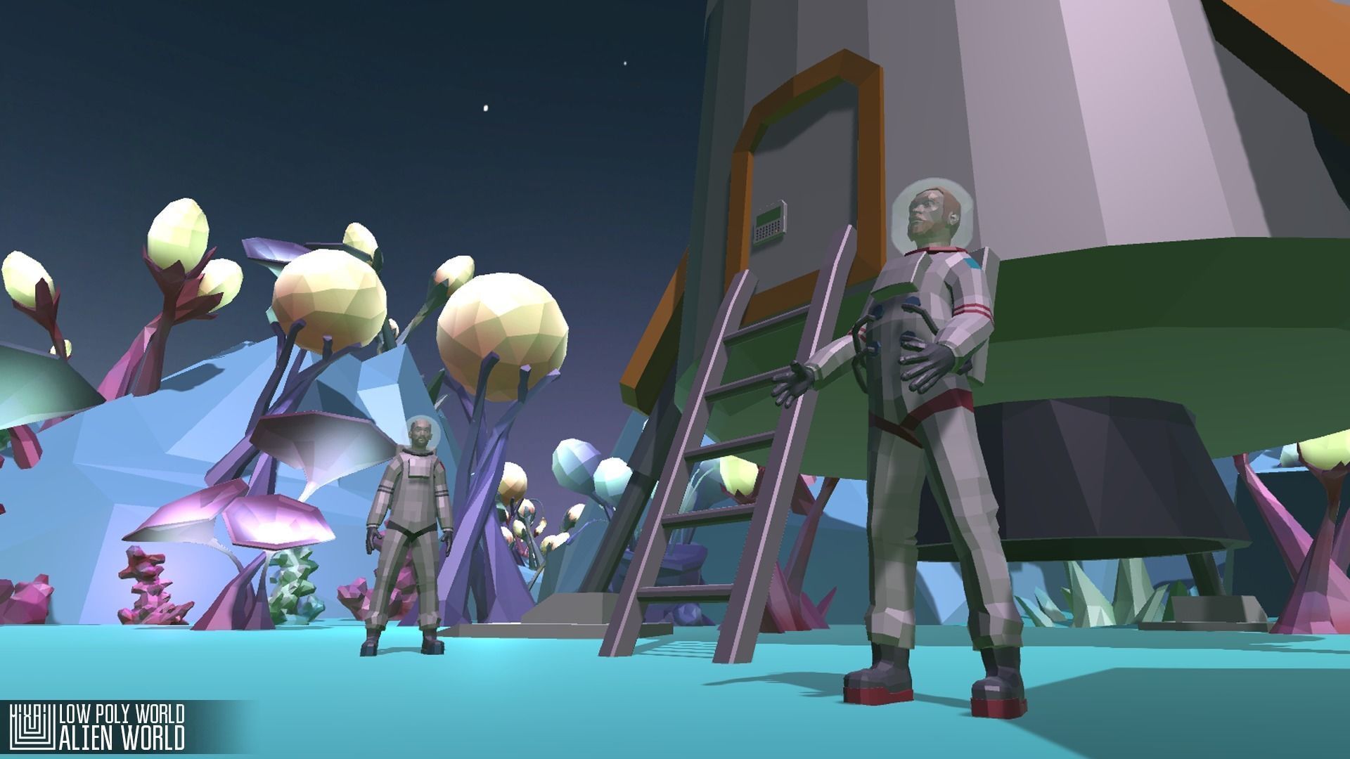 LOW POLY WORLD - ALIEN WORLD Low-poly 3D model_1