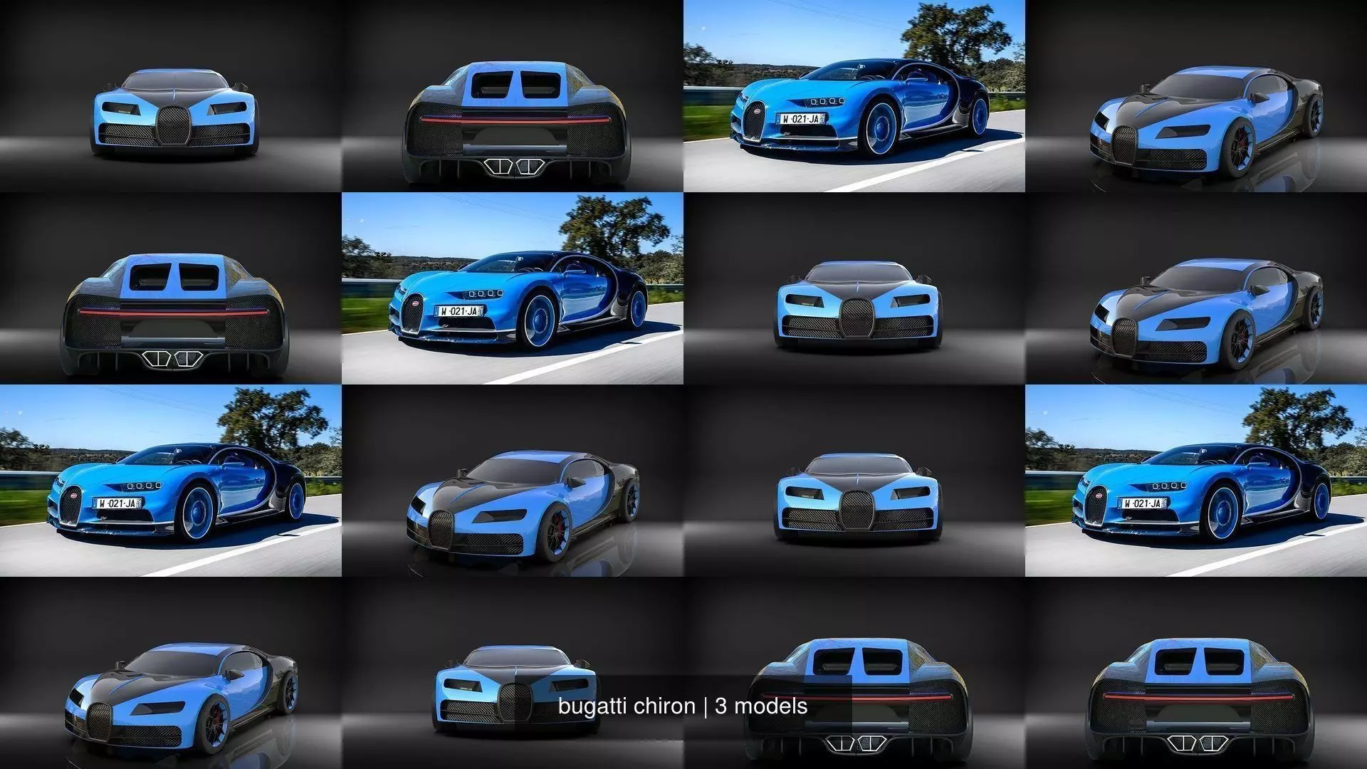 bugatti chiron 3D Model Pack