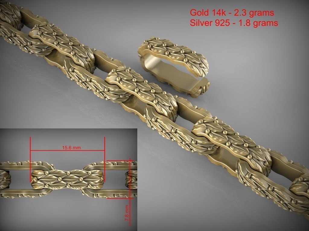 Chain link 147 3D print model_2