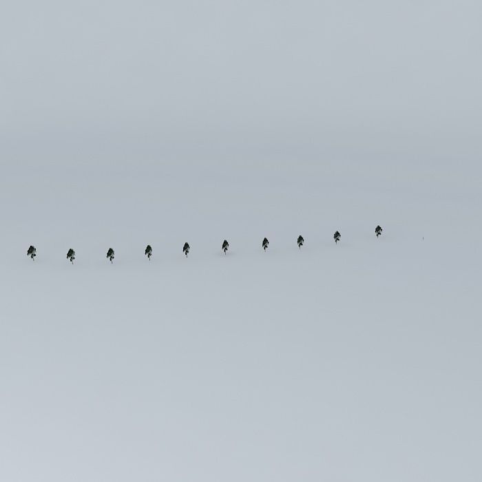 Beach C trees in sky Free 3D model_1