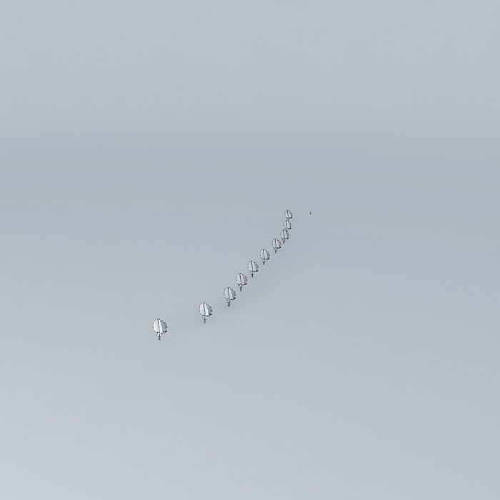 Beach C trees in sky Free 3D model_4