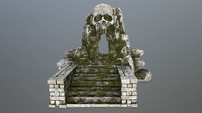 skull cave Low-poly 3D model