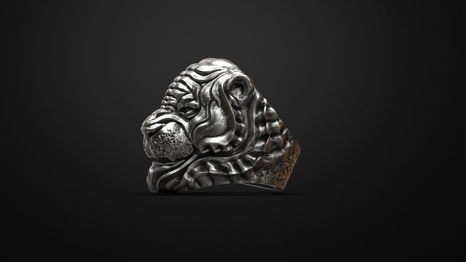 Tiger ring Animal STL 3d model for 3d printing 3D print model_7