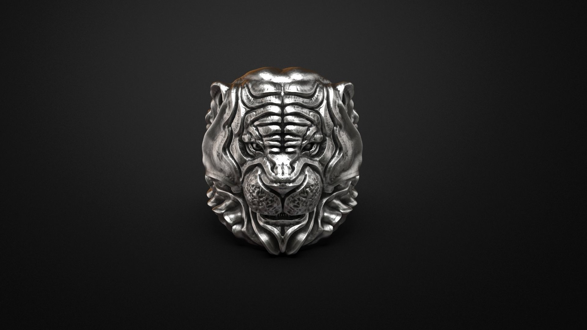 Tiger ring Animal STL 3d model for 3d printing 3D print model_1