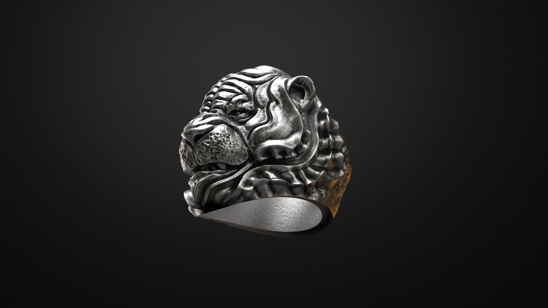 Tiger ring Animal STL 3d model for 3d printing 3D print model_9