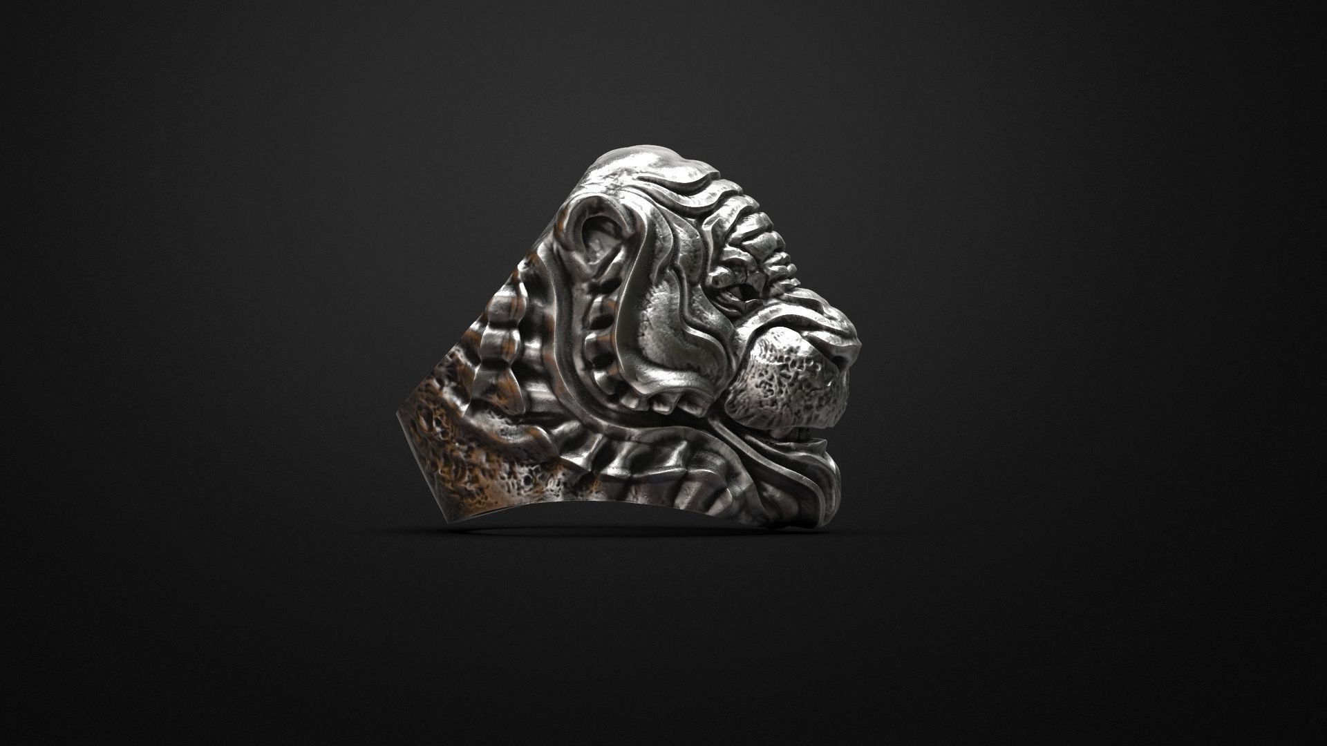 Tiger ring Animal STL 3d model for 3d printing 3D print model_4