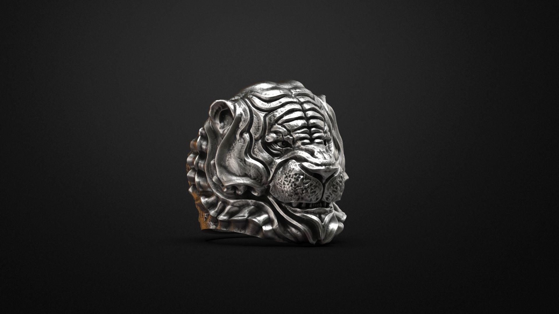 Tiger ring Animal STL 3d model for 3d printing 3D print model_3