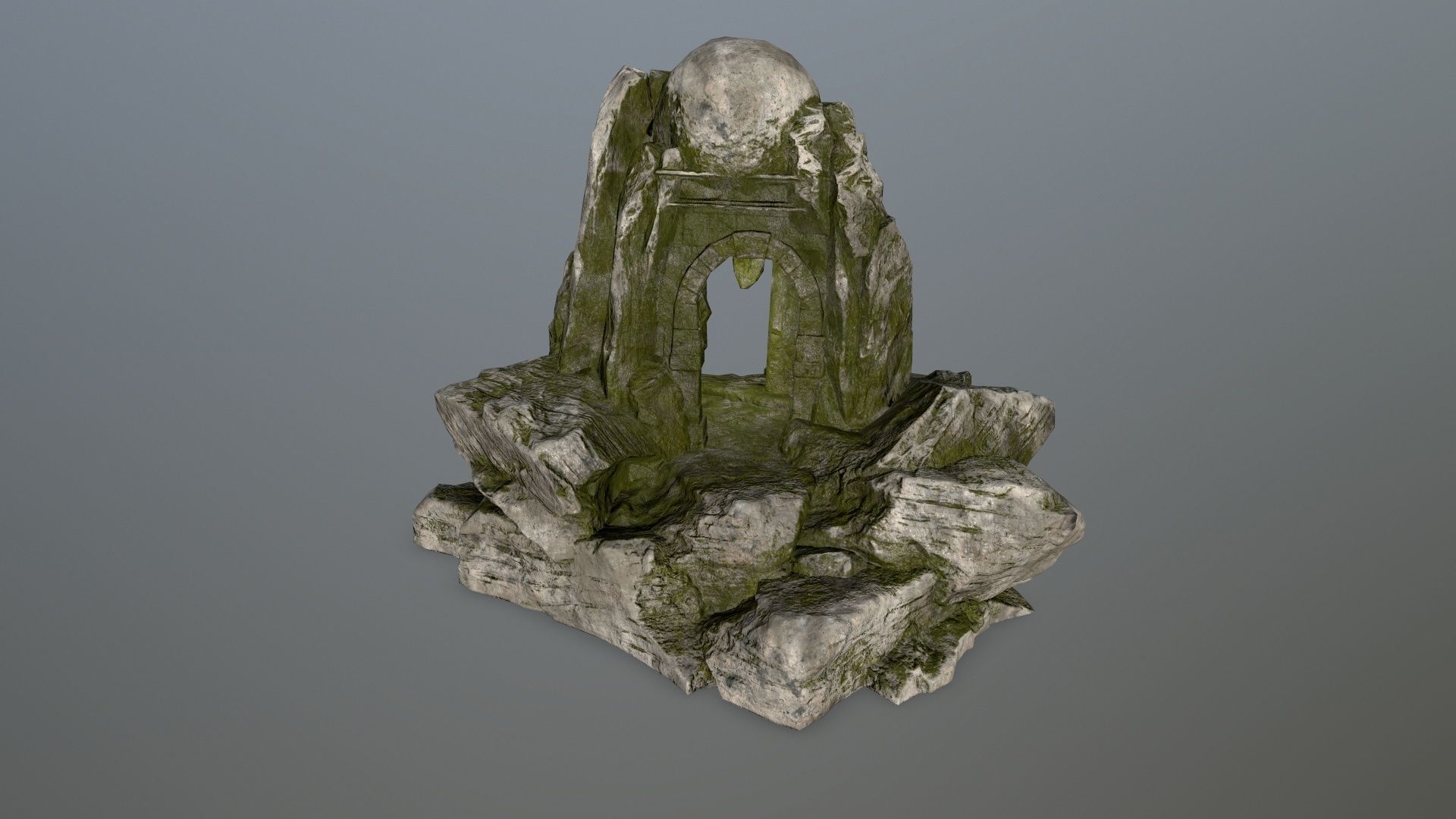 skull cave Low-poly 3D model_4