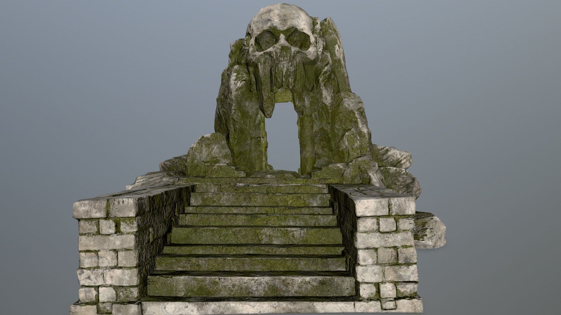 skull cave Low-poly 3D model_8