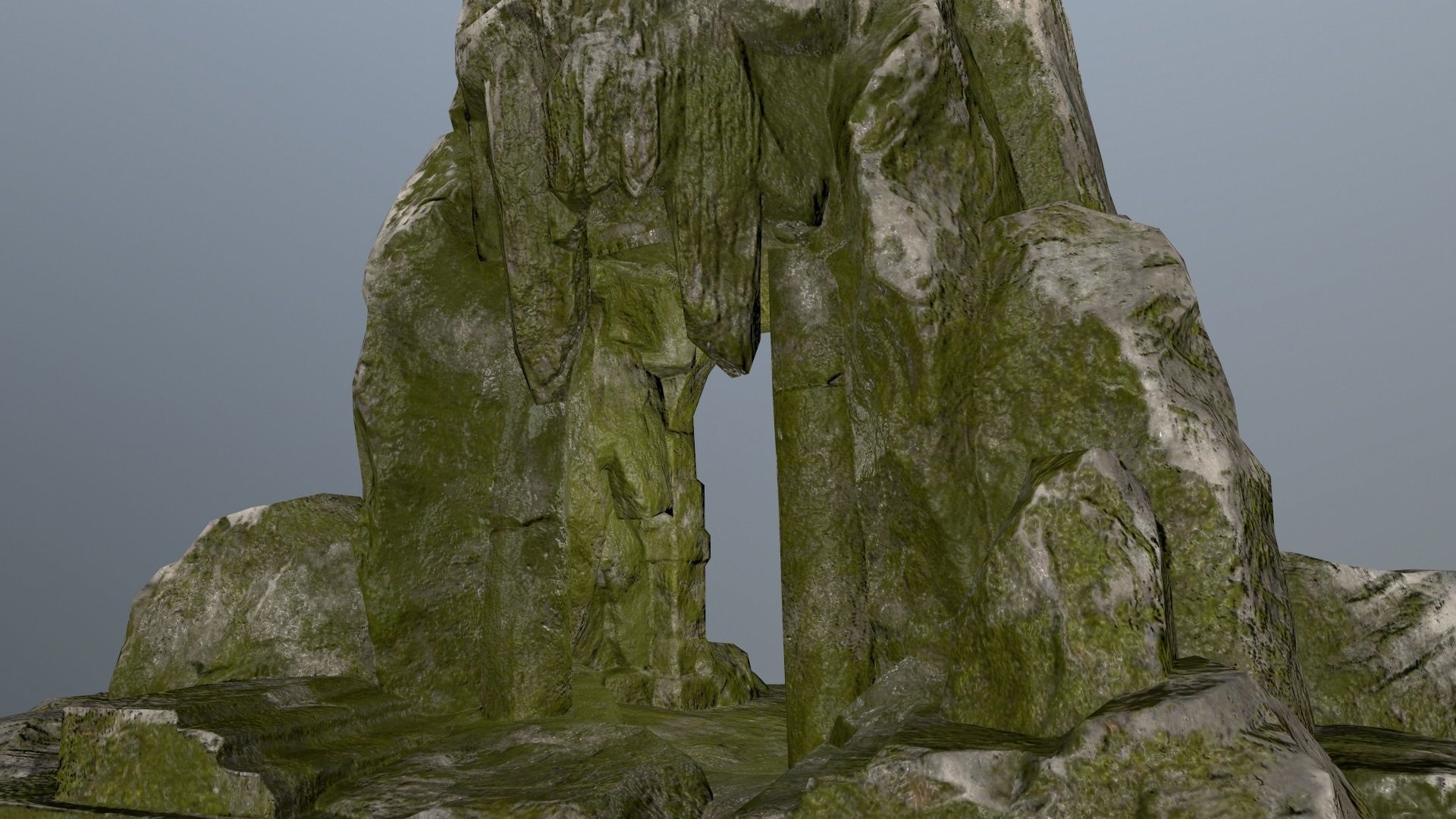 skull cave Low-poly 3D model_10