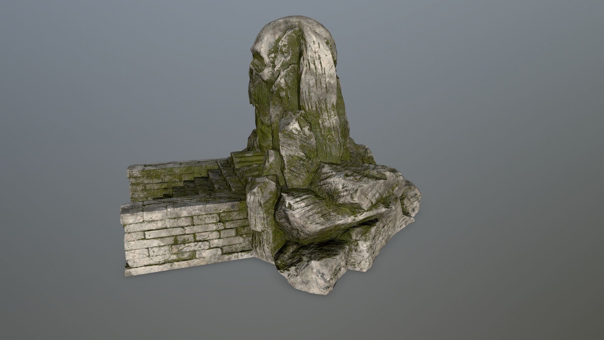 skull cave Low-poly 3D model_6