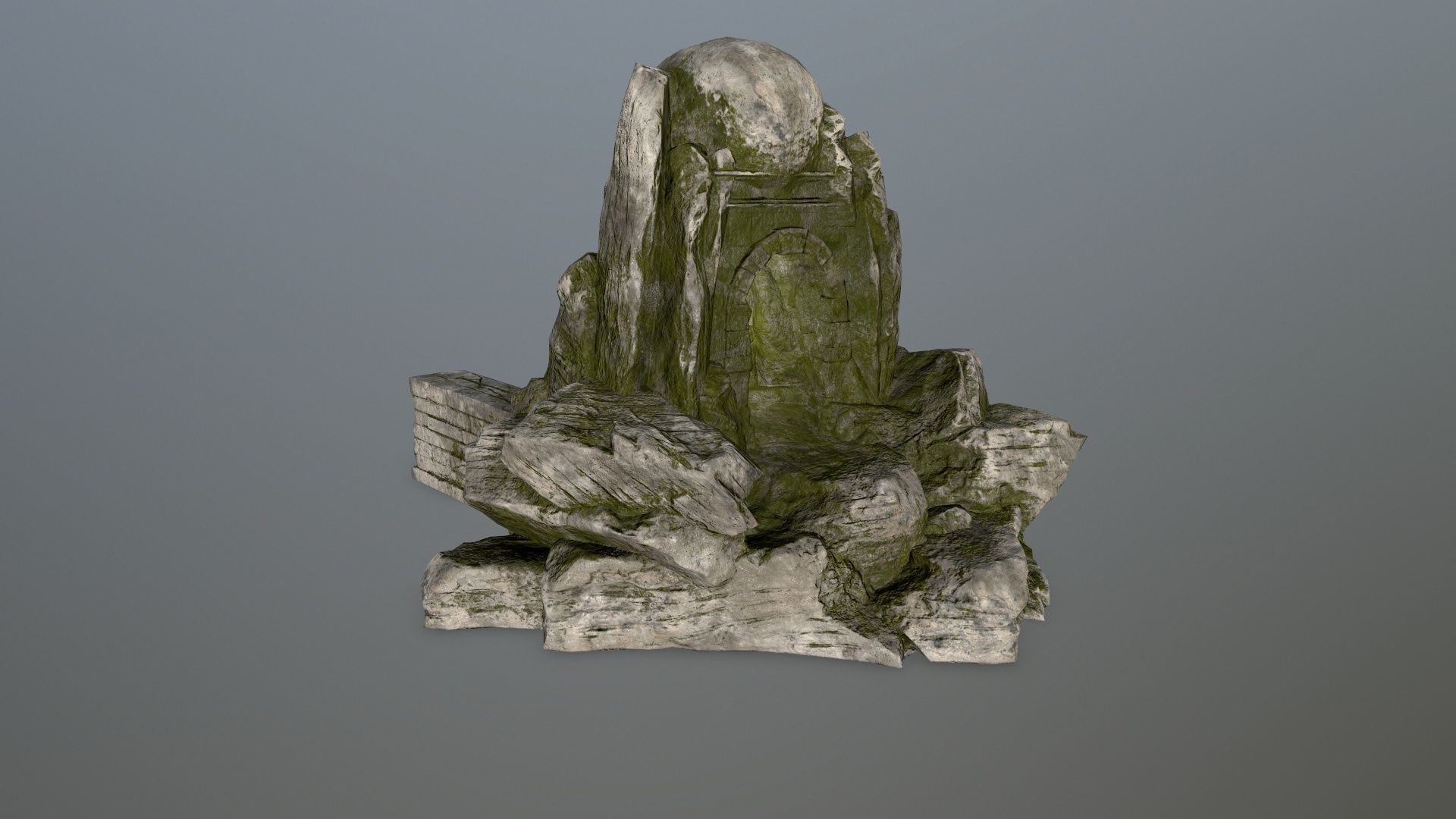 skull cave Low-poly 3D model_5