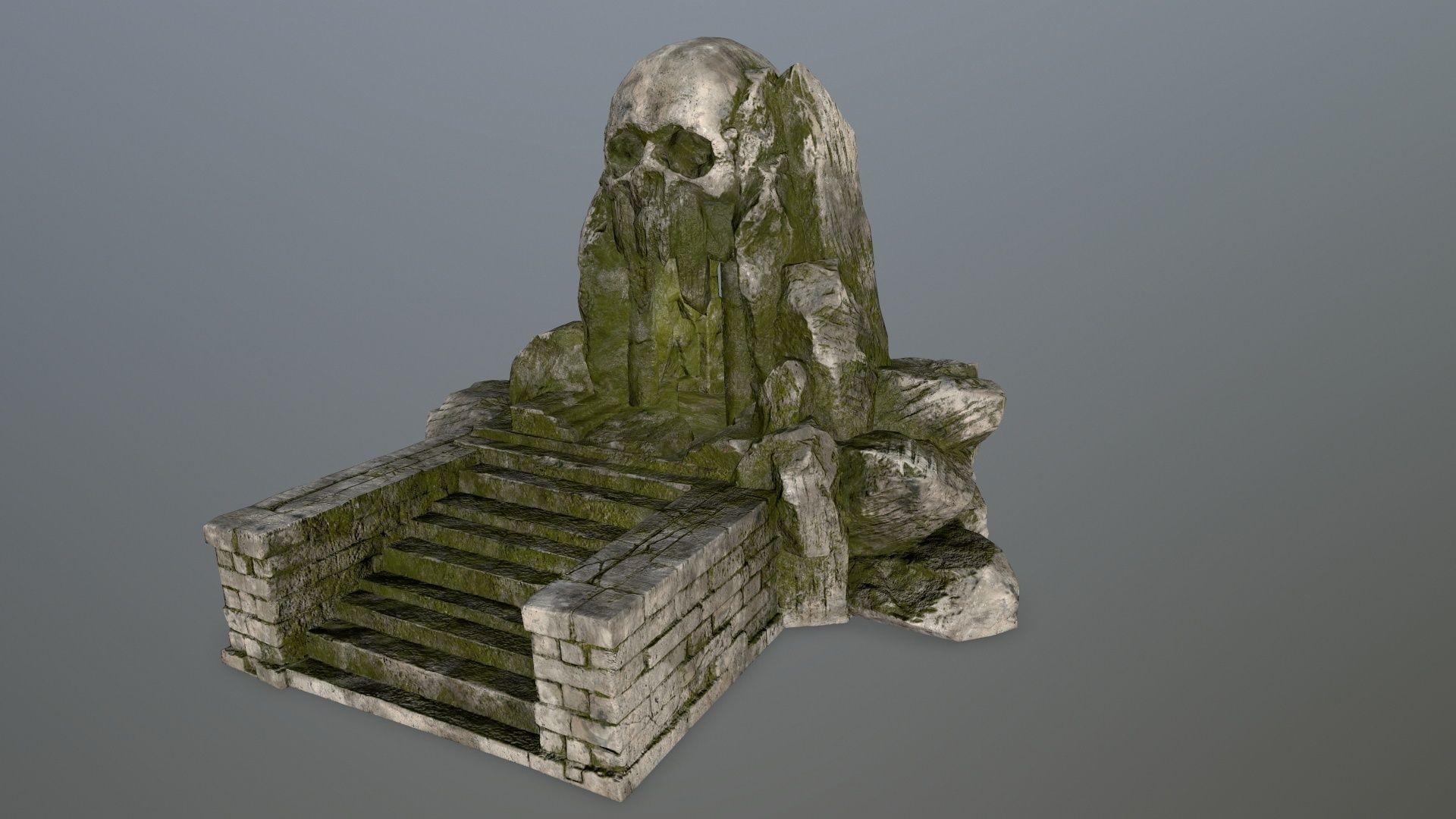 skull cave Low-poly 3D model_7