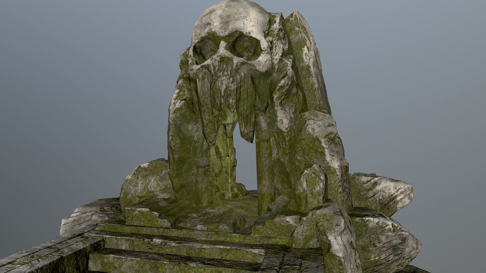 skull cave Low-poly 3D model_9