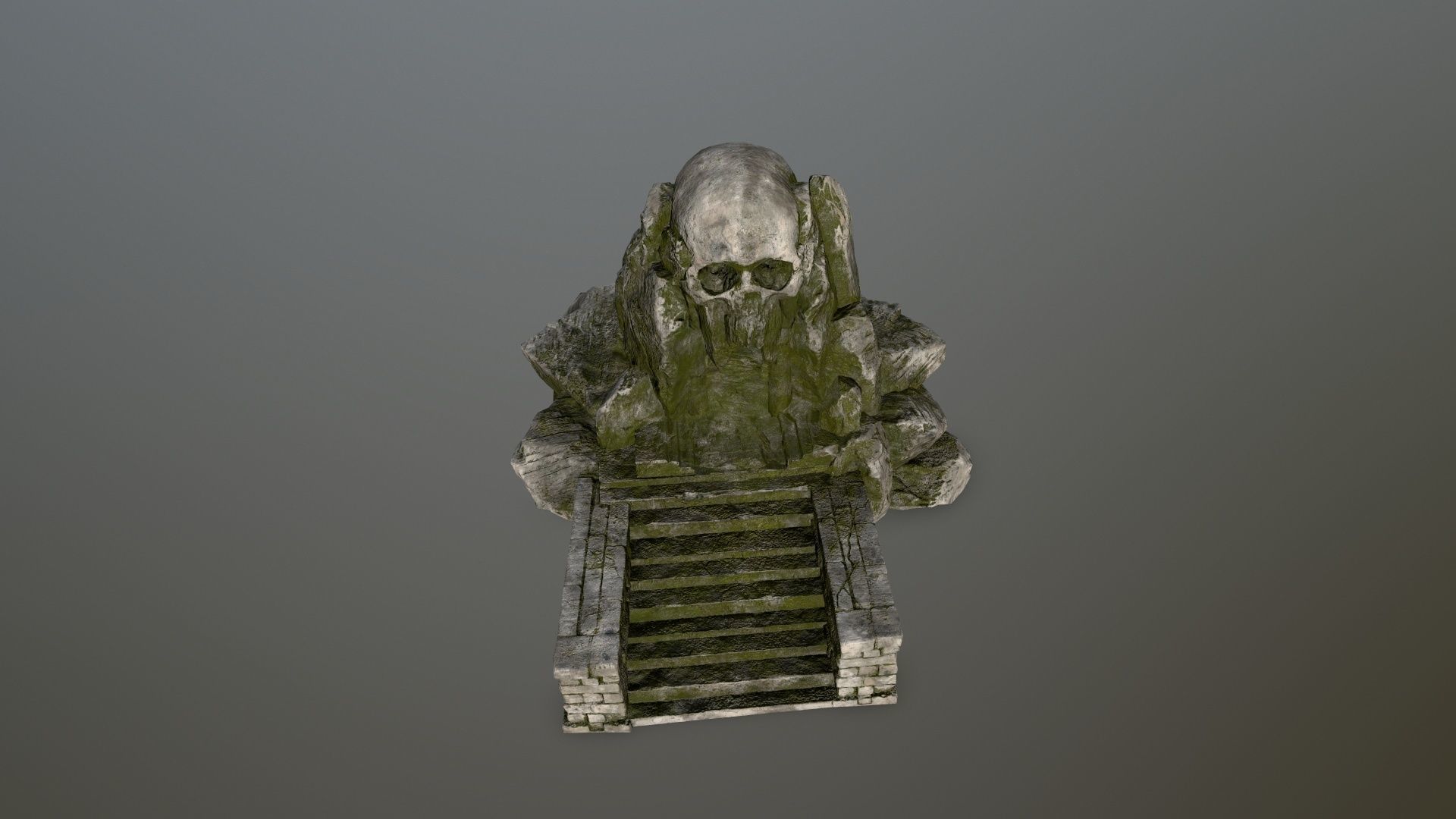 skull cave Low-poly 3D model_12