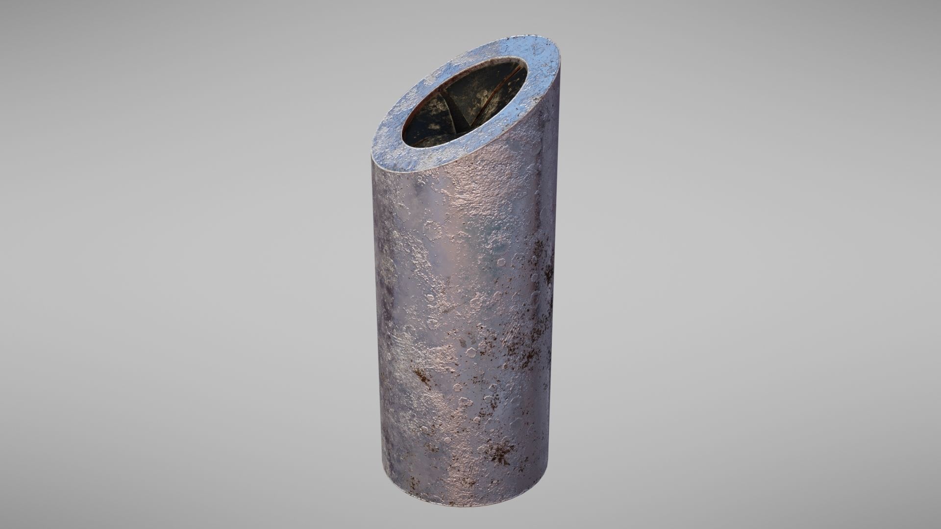 Aluminium trash can Low-poly 3D model_25