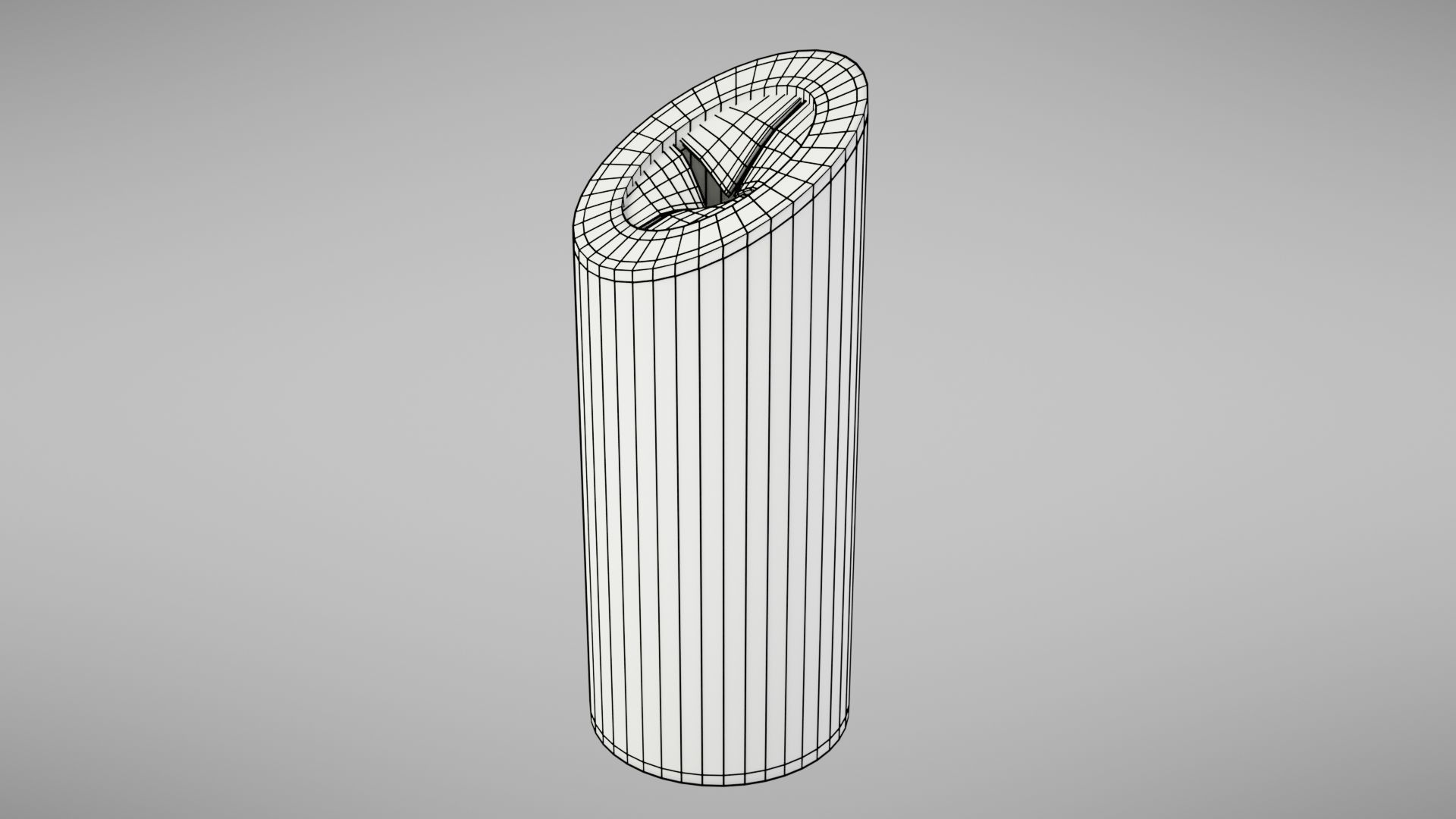 Aluminium trash can Low-poly 3D model_26