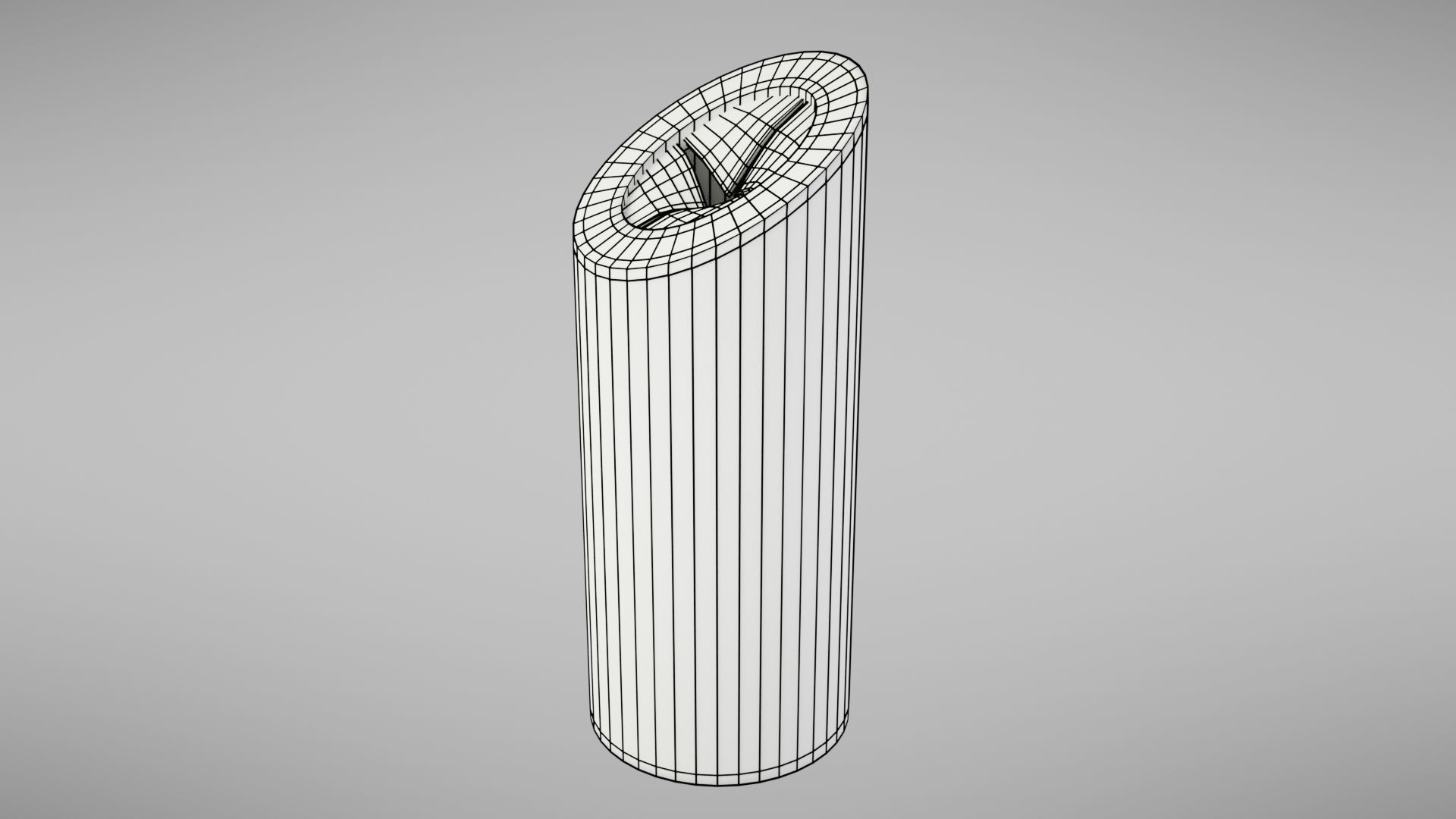 Aluminium trash can Low-poly 3D model_23