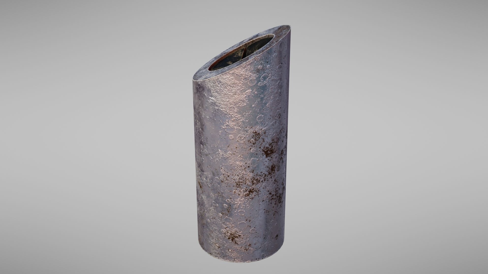 Aluminium trash can Low-poly 3D model_20