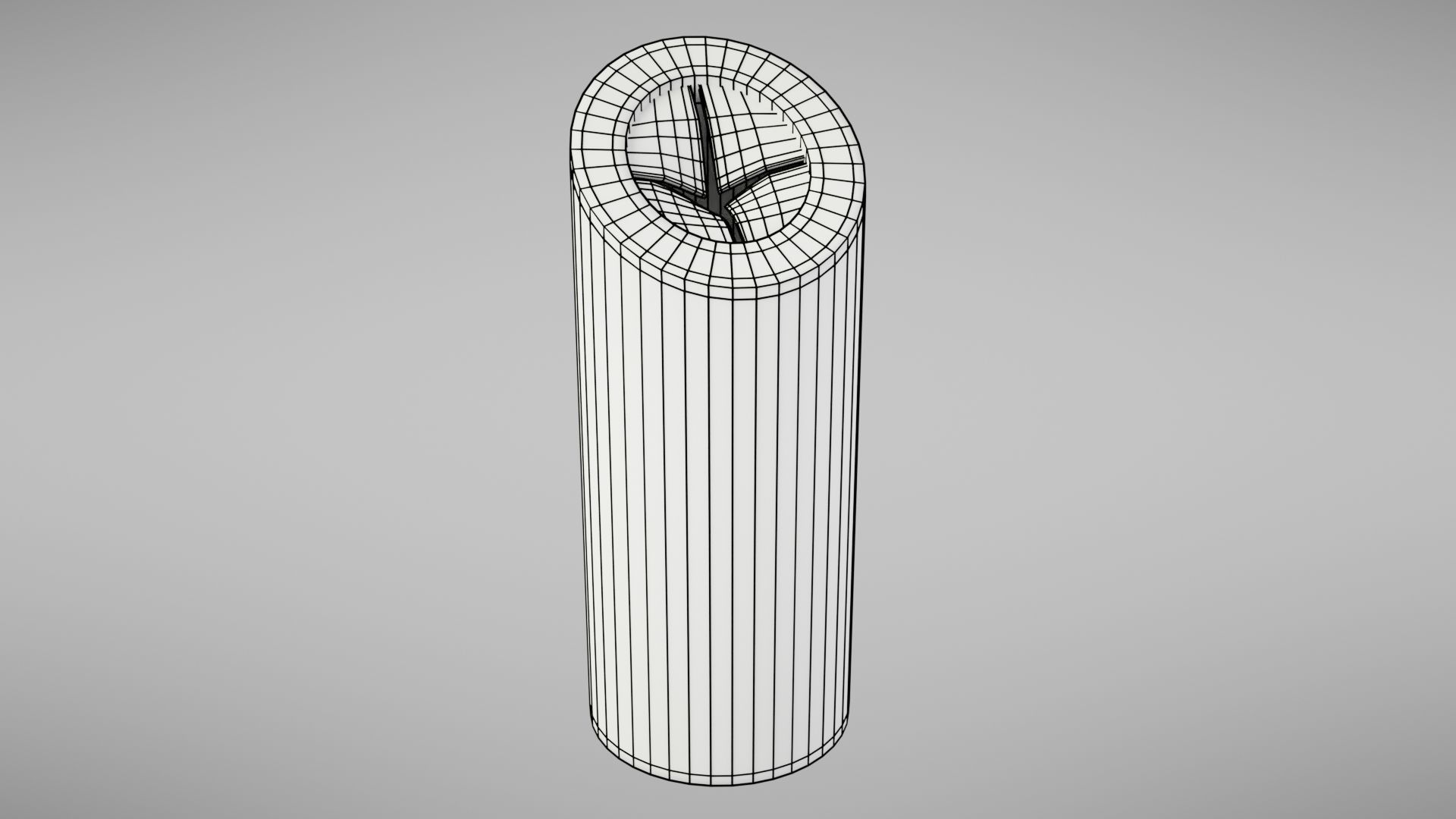 Aluminium trash can Low-poly 3D model_33