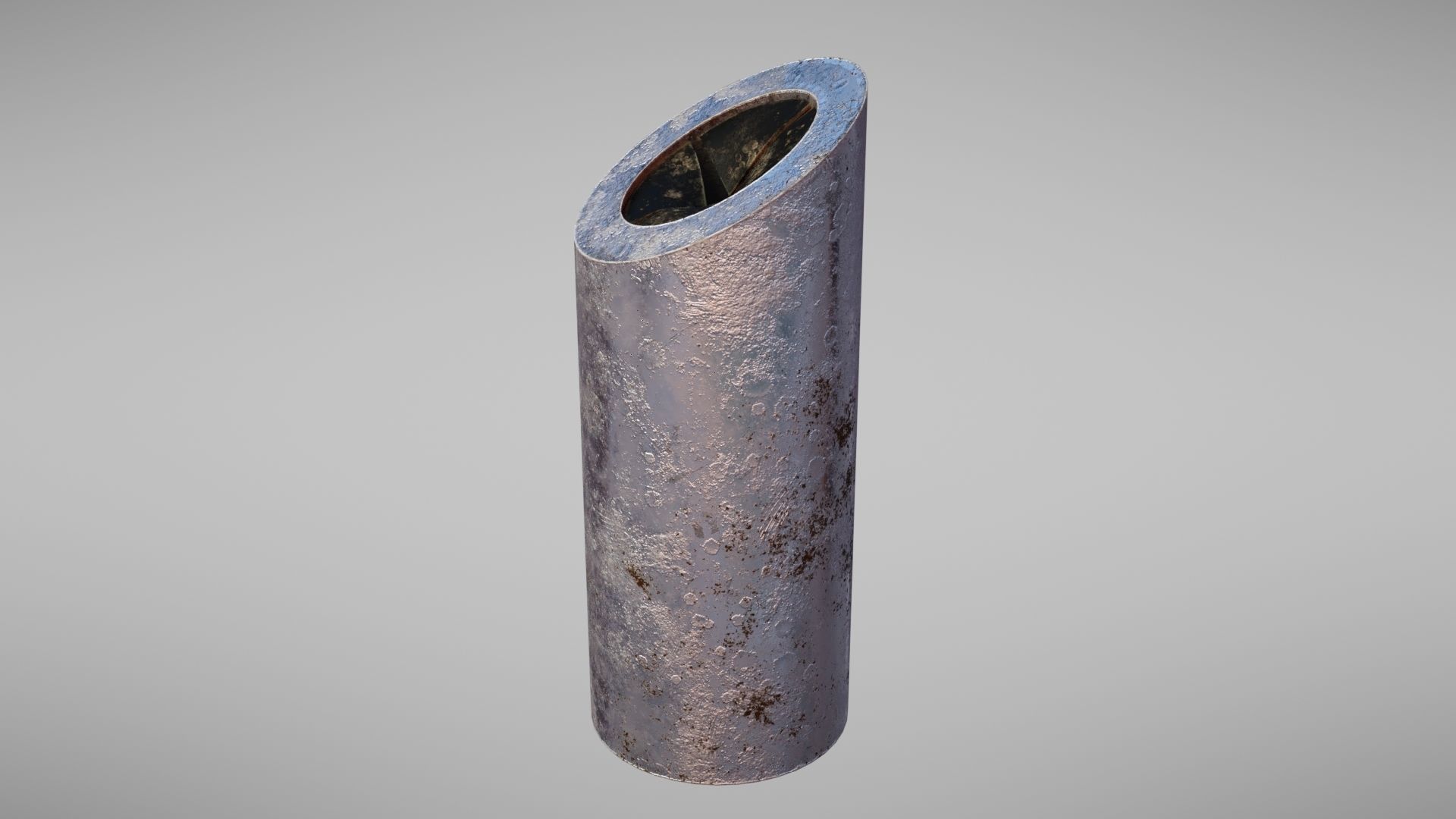 Aluminium trash can Low-poly 3D model_35