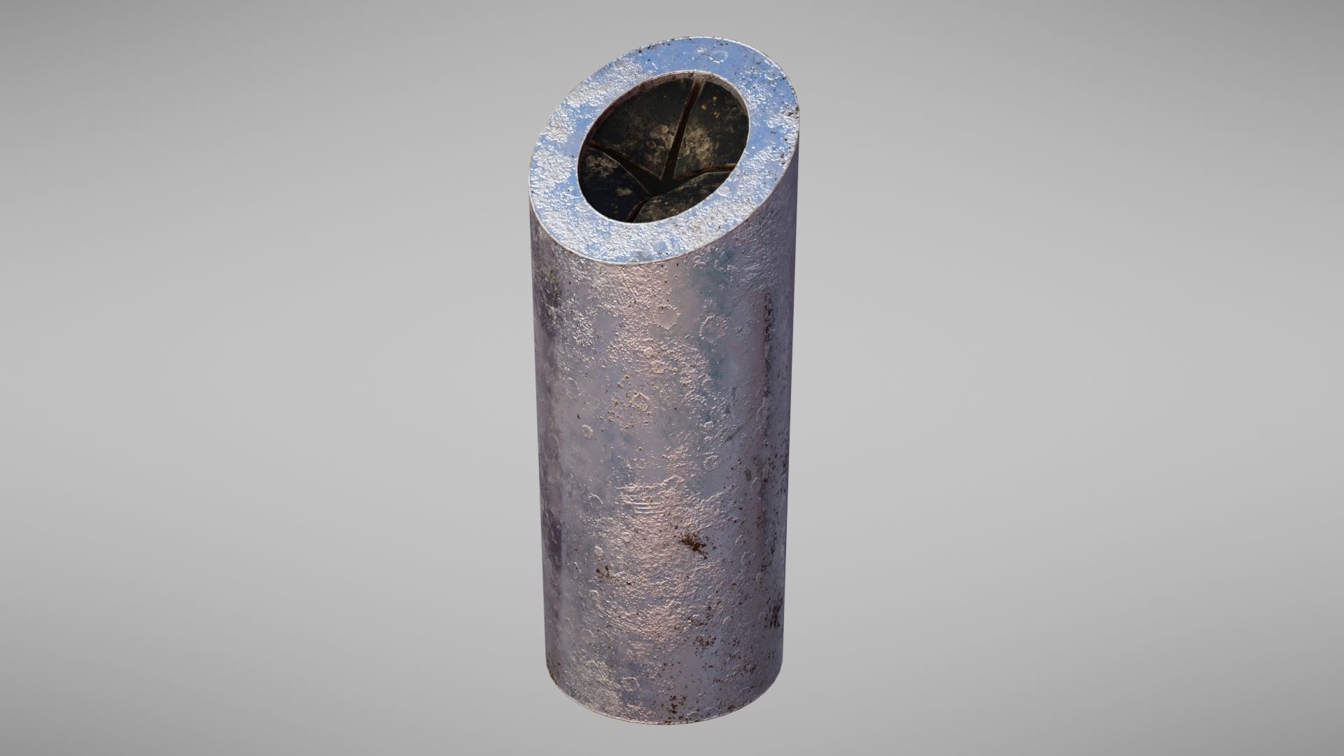 Aluminium trash can Low-poly 3D model_11