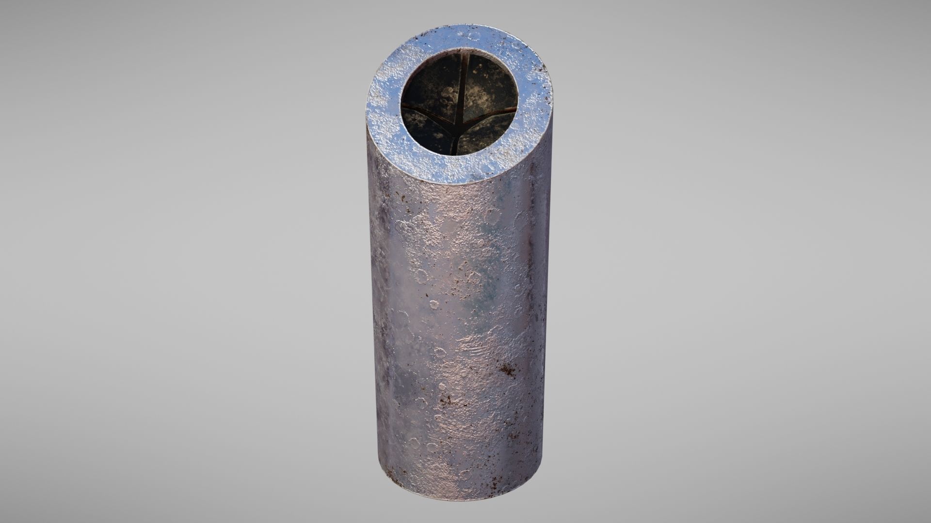 Aluminium trash can Low-poly 3D model_10