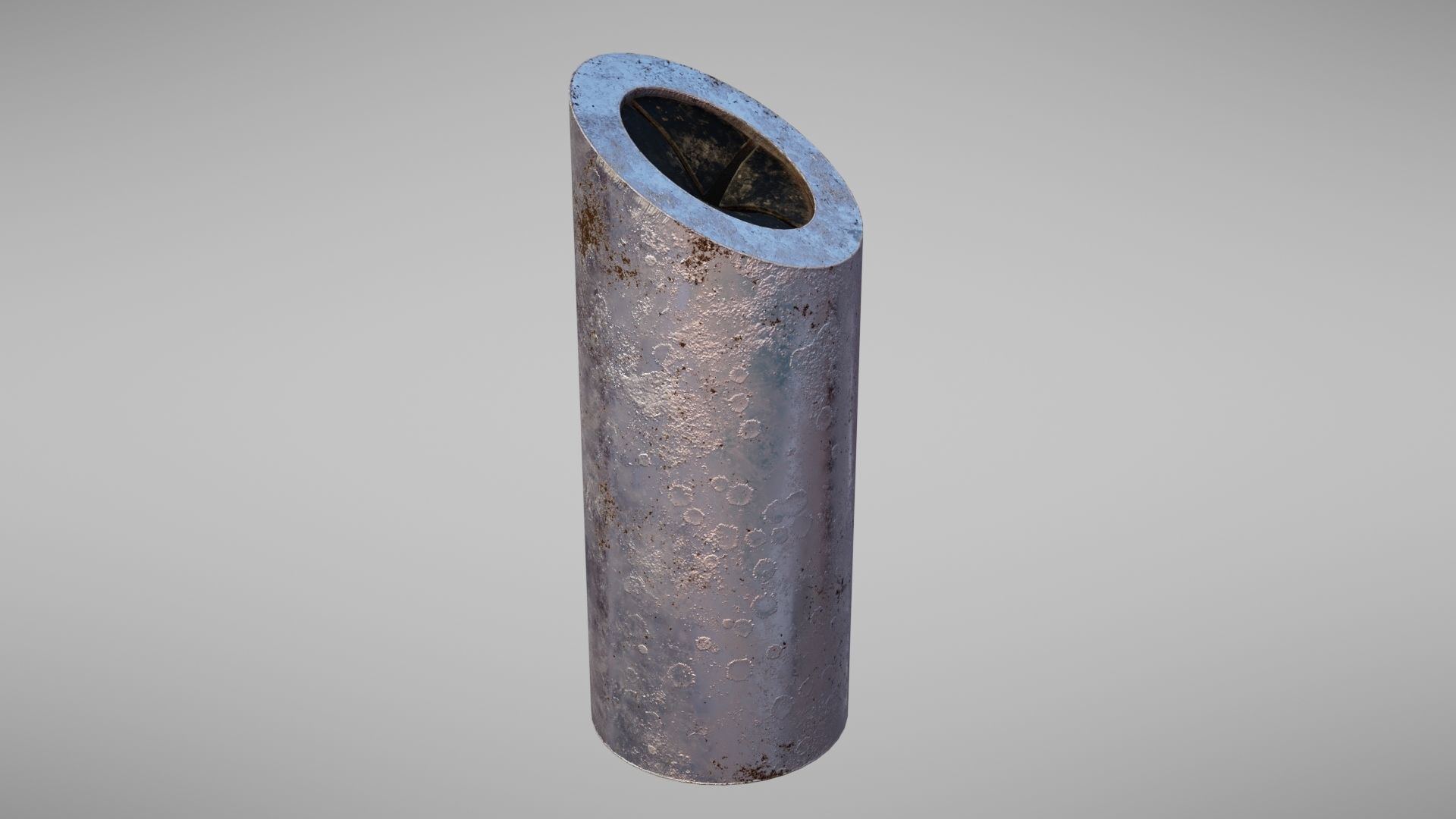 Aluminium trash can Low-poly 3D model_15