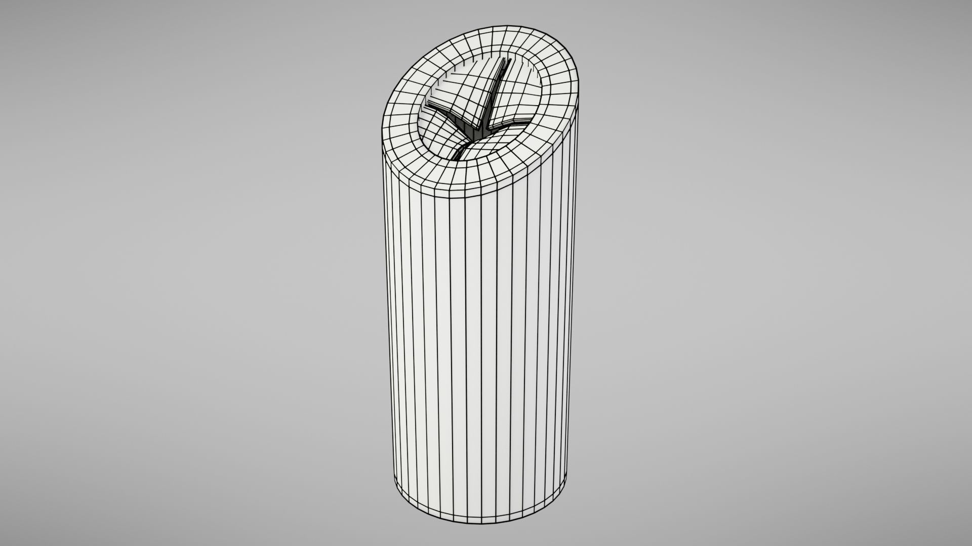 Aluminium trash can Low-poly 3D model_9
