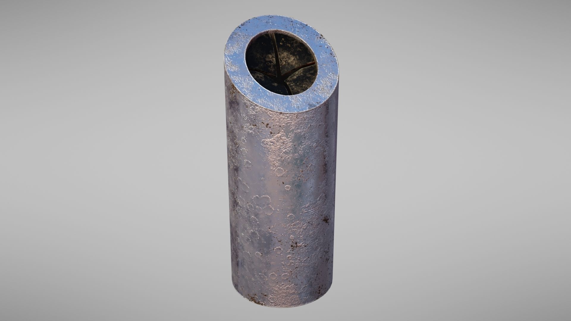 Aluminium trash can Low-poly 3D model_5