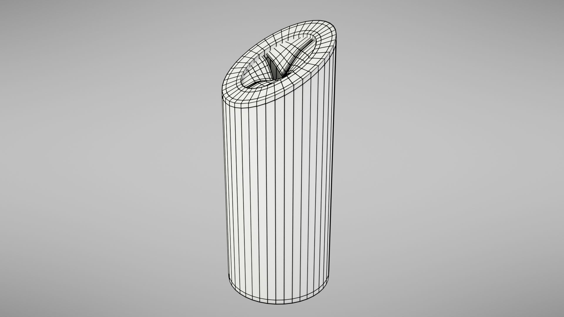 Aluminium trash can Low-poly 3D model_28