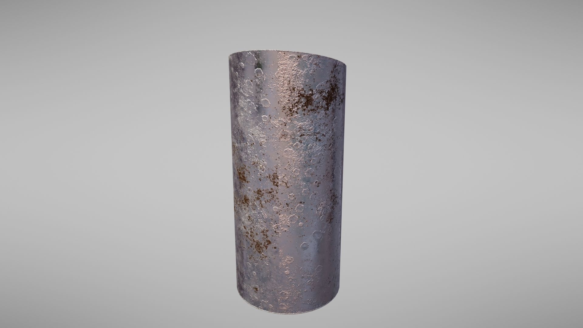 Aluminium trash can Low-poly 3D model_19