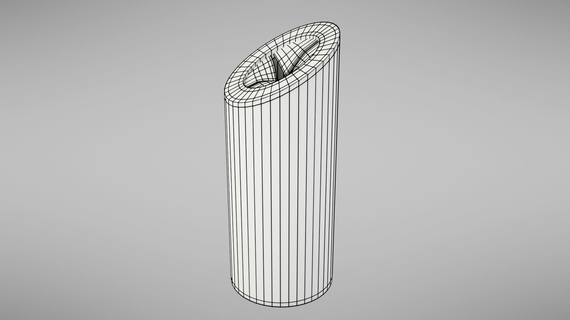 Aluminium trash can Low-poly 3D model_42