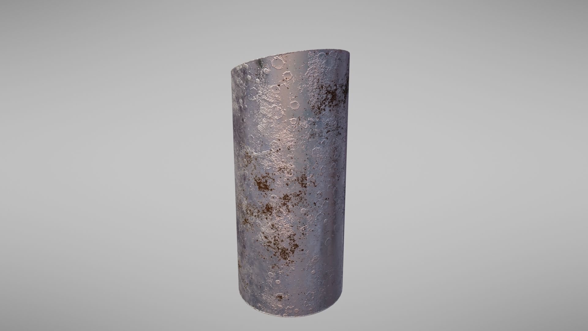 Aluminium trash can Low-poly 3D model_17