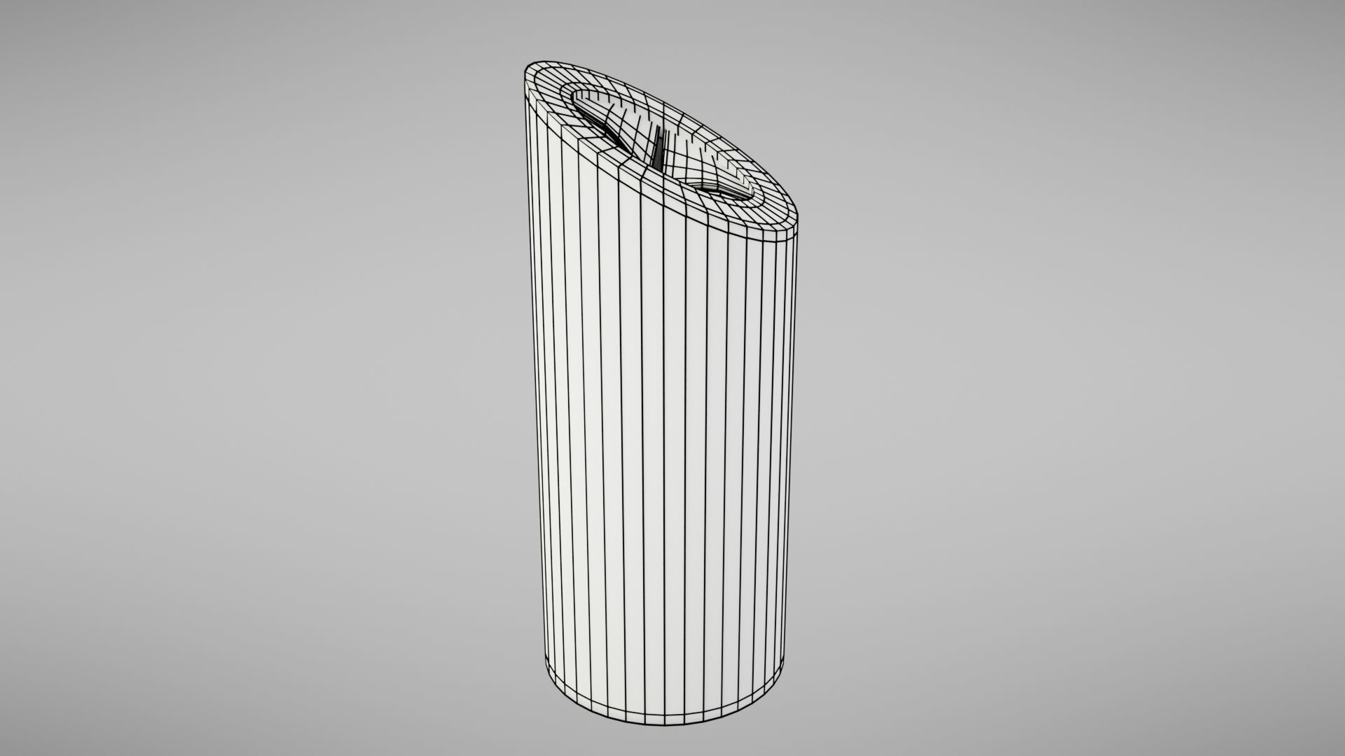 Aluminium trash can Low-poly 3D model_37