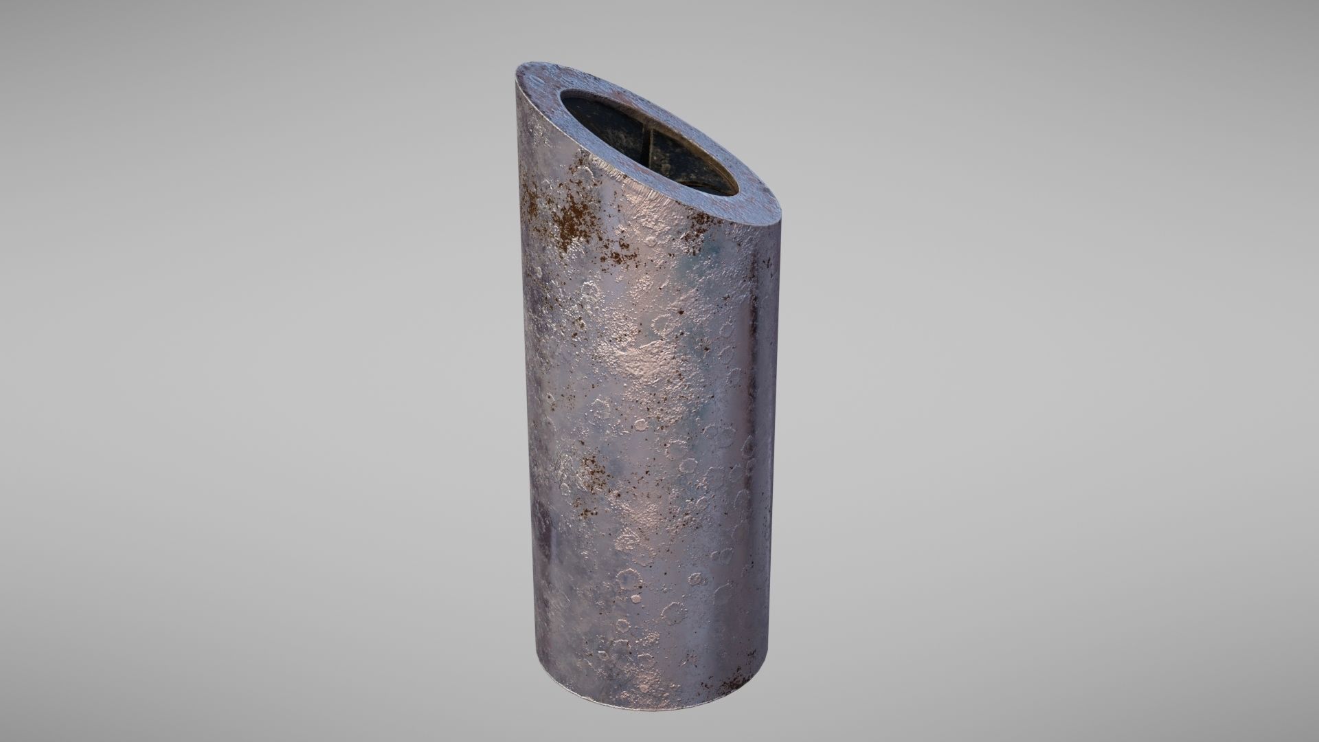 Aluminium trash can Low-poly 3D model_13