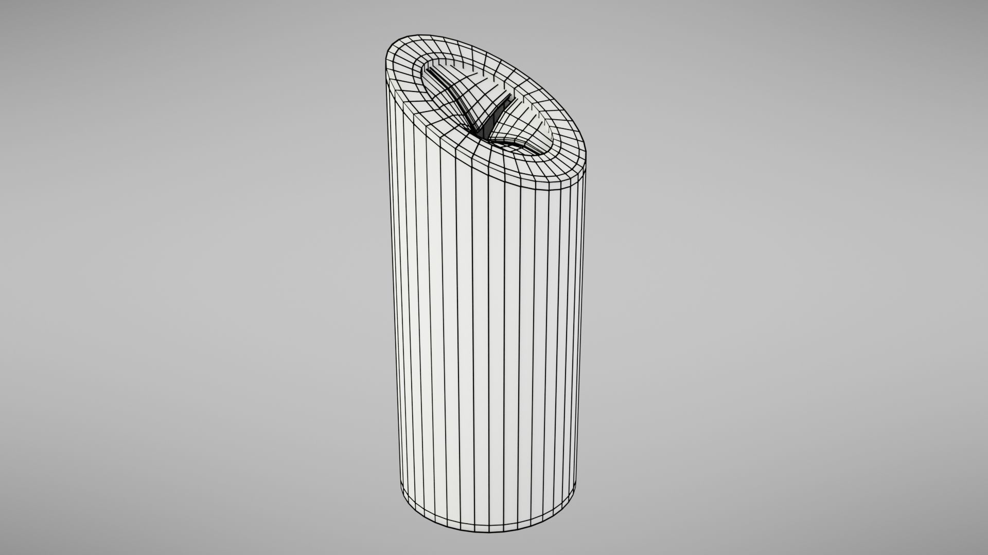 Aluminium trash can Low-poly 3D model_8
