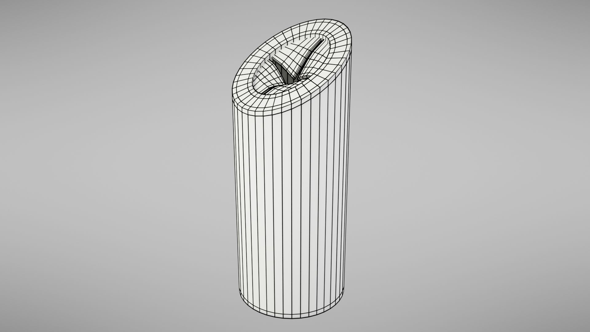 Aluminium trash can Low-poly 3D model_24