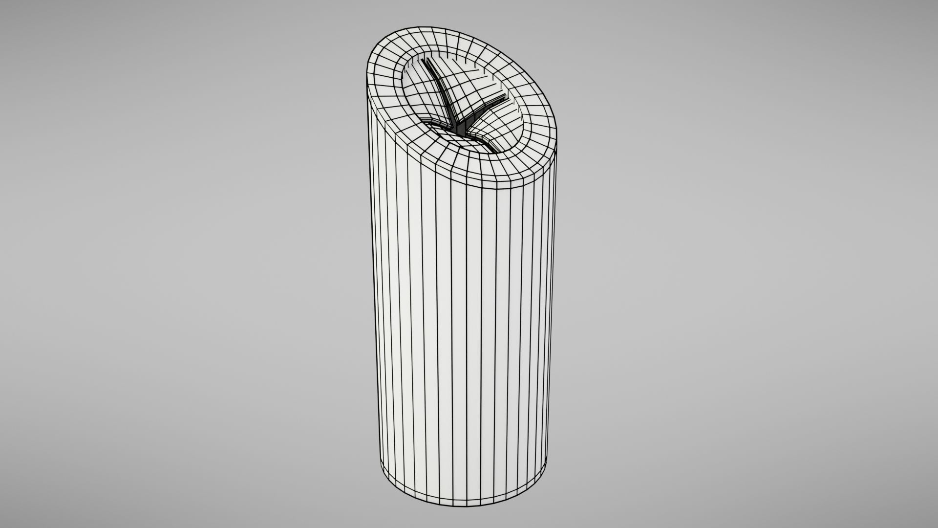 Aluminium trash can Low-poly 3D model_29