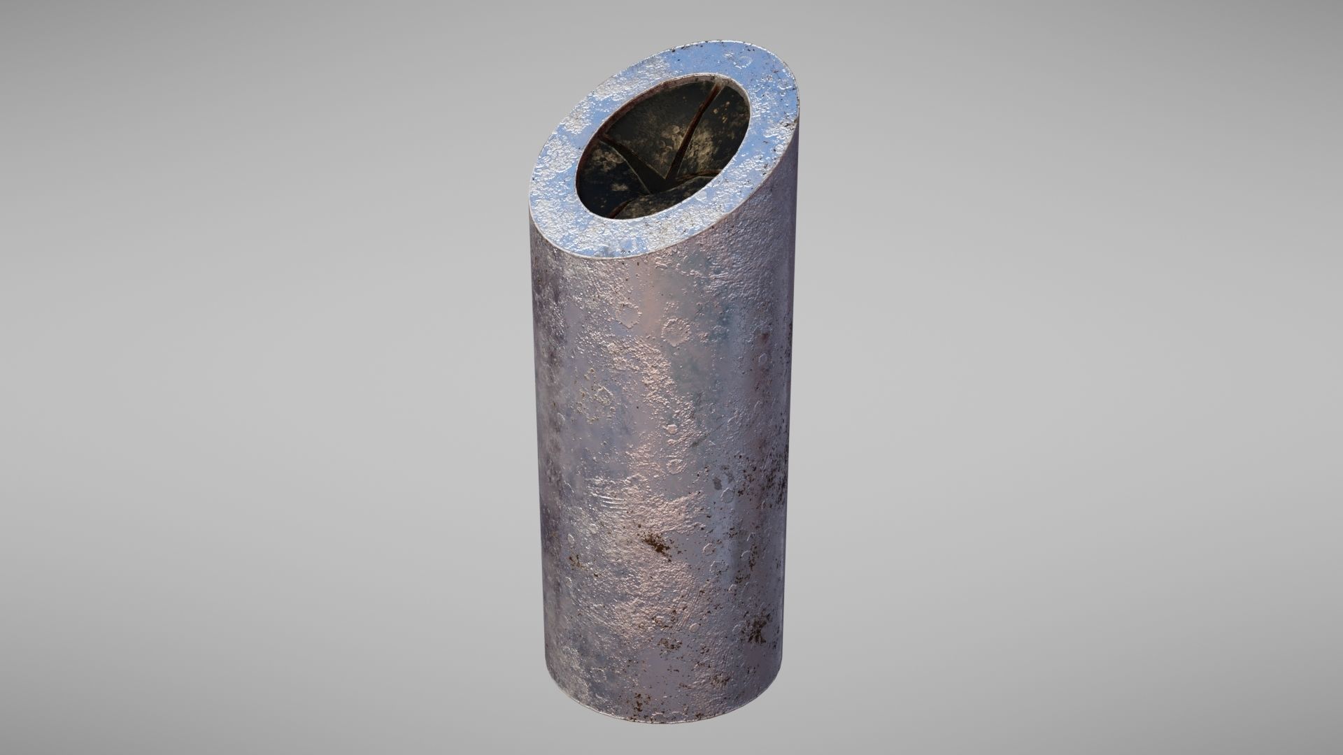 Aluminium trash can Low-poly 3D model_7