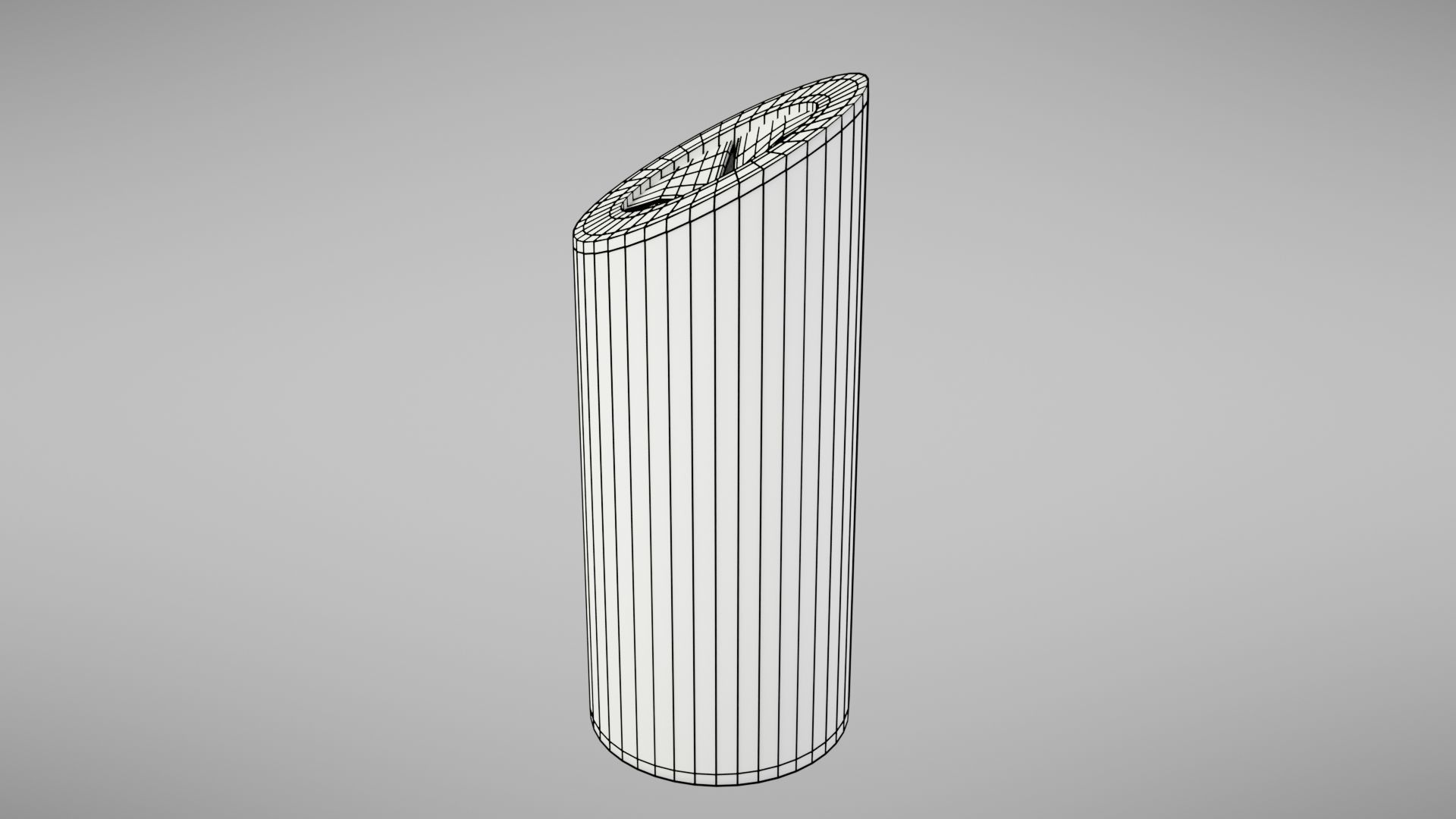 Aluminium trash can Low-poly 3D model_38