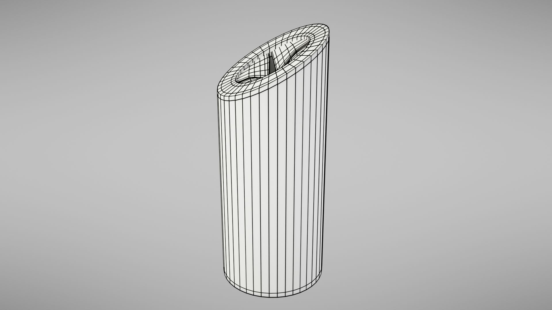 Aluminium trash can Low-poly 3D model_40