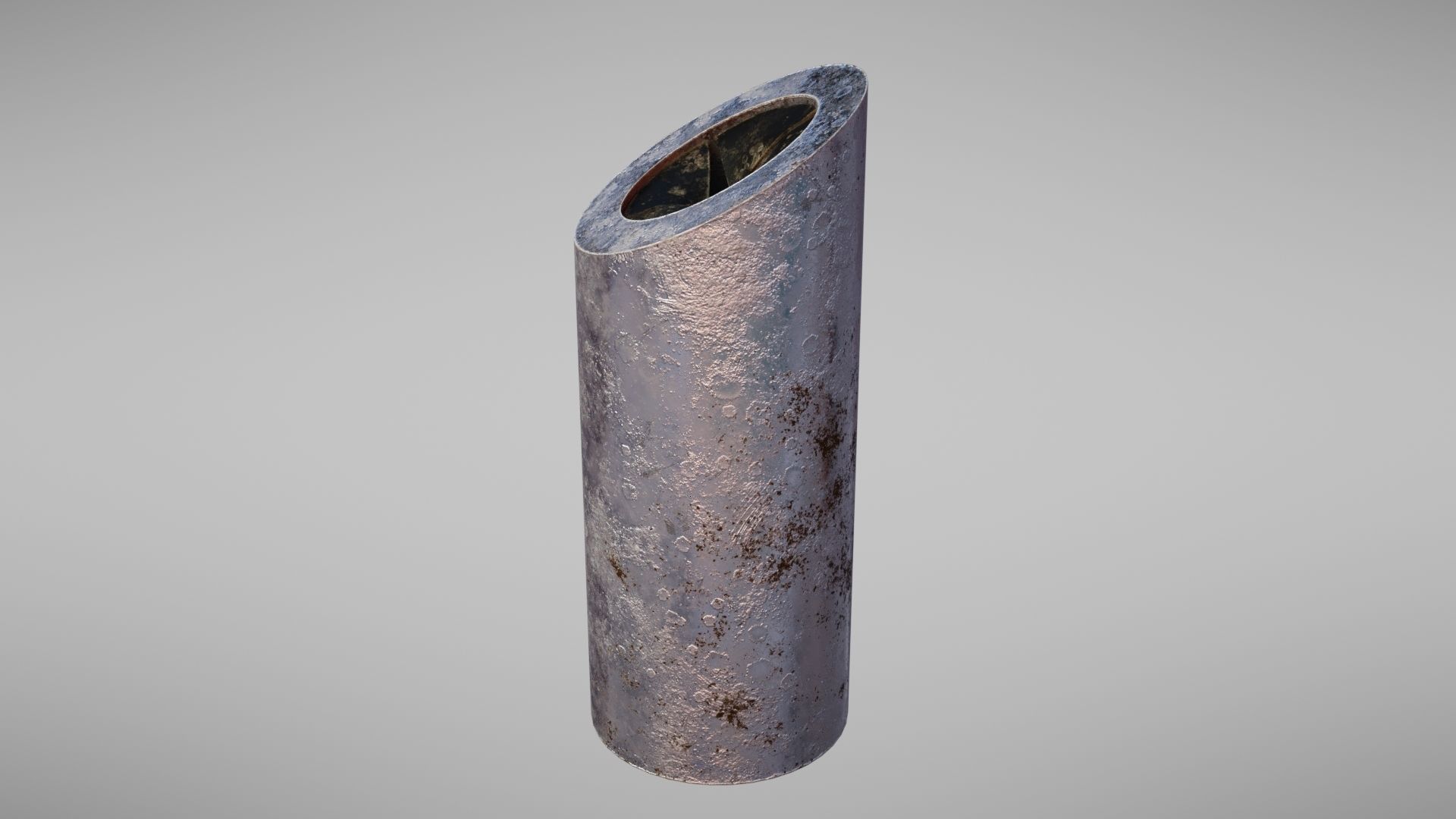 Aluminium trash can Low-poly 3D model_27