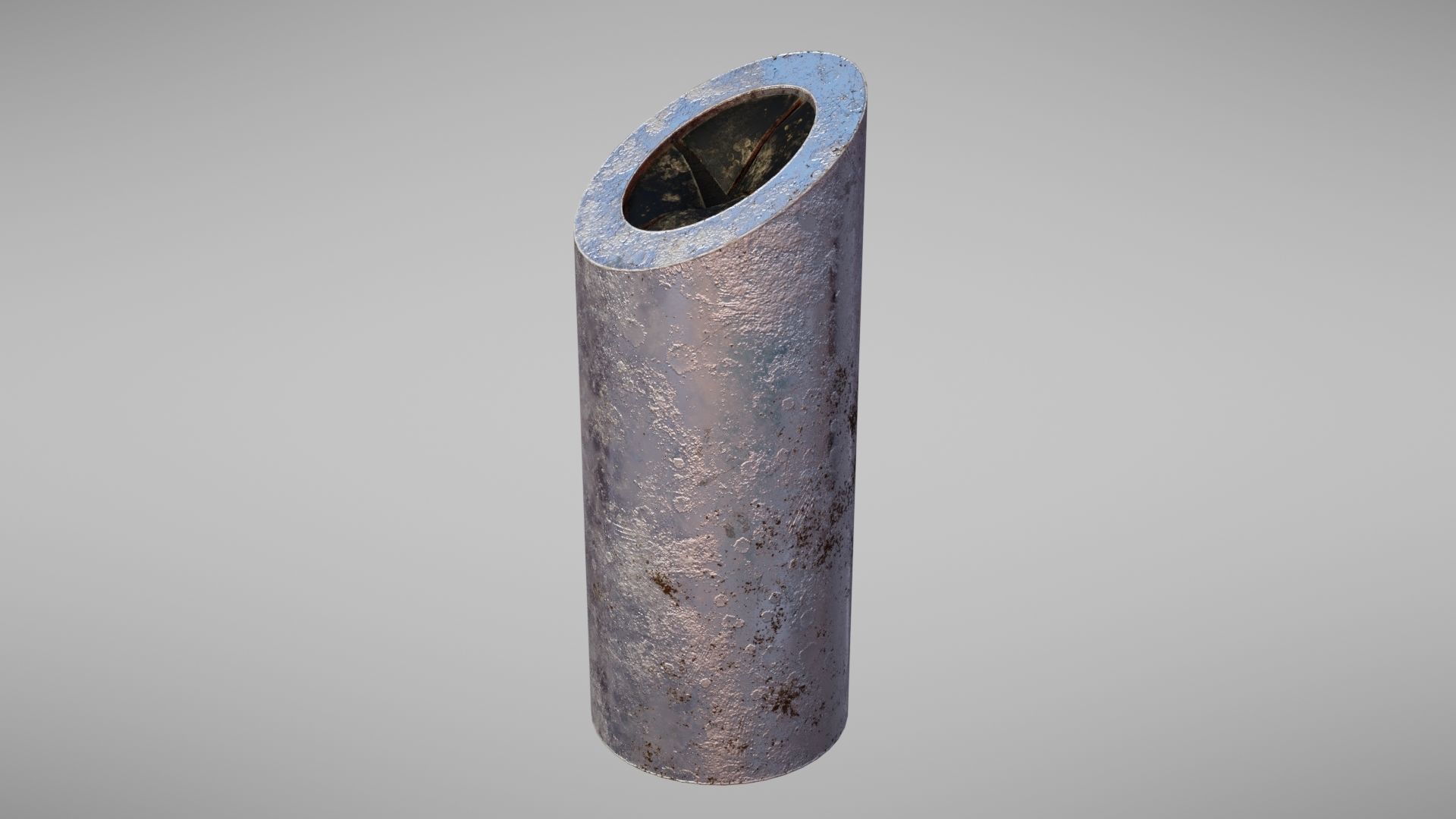 Aluminium trash can Low-poly 3D model_3