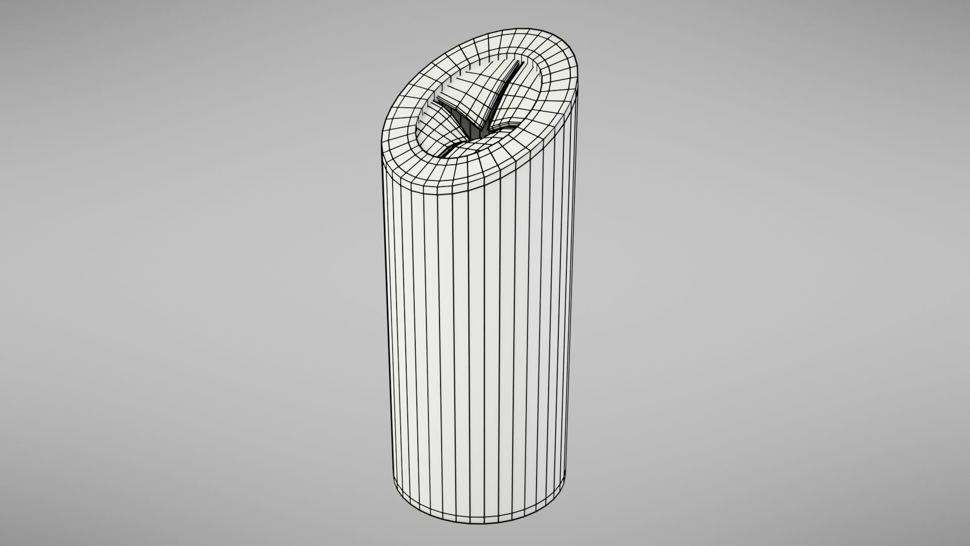 Aluminium trash can Low-poly 3D model_31