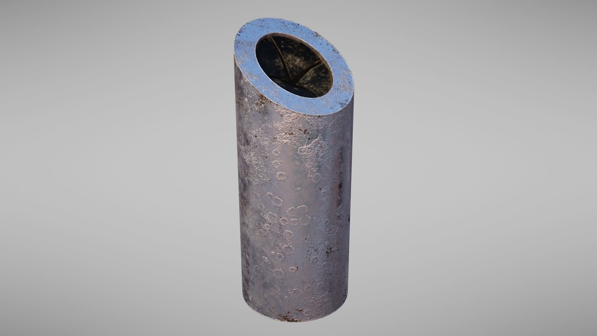 Aluminium trash can Low-poly 3D model_14