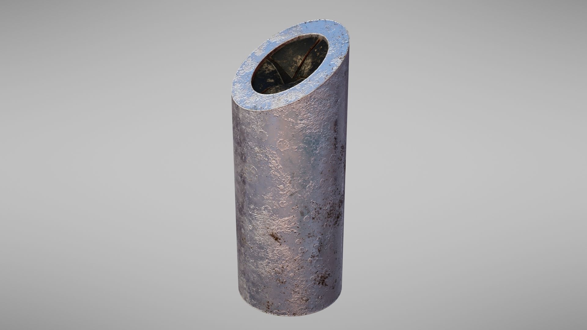 Aluminium trash can Low-poly 3D model_4