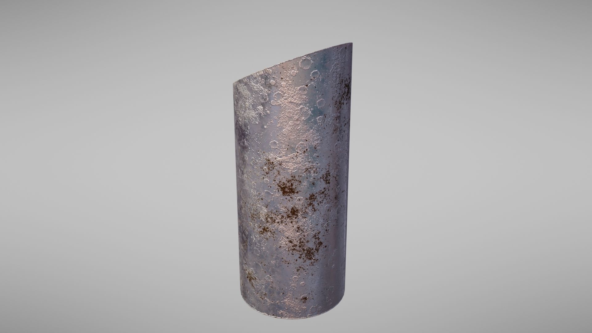 Aluminium trash can Low-poly 3D model_21
