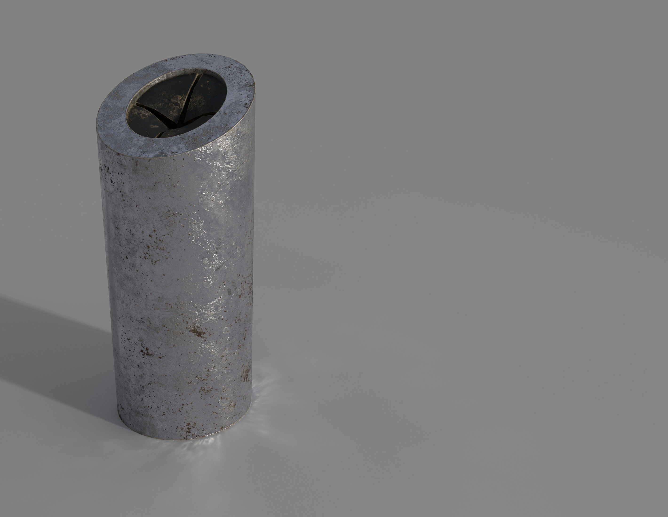 Aluminium trash can Low-poly 3D model_2